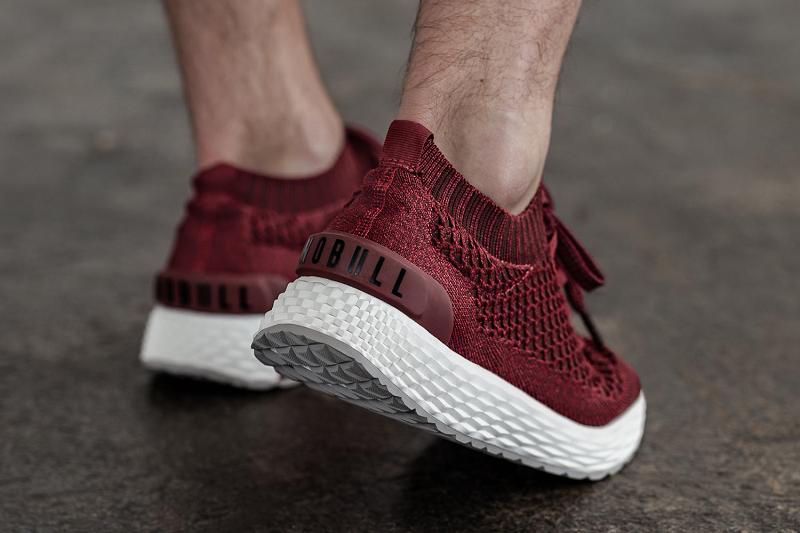 Burgundy Nobull Crimson Knit Runner Men's Running Shoes | CA Y1032X